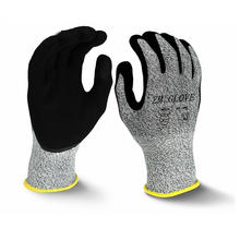 13 Gauge HPPE Liner Schnittschutzhandschuhe Sandy Nitril Coated Glove Level 5